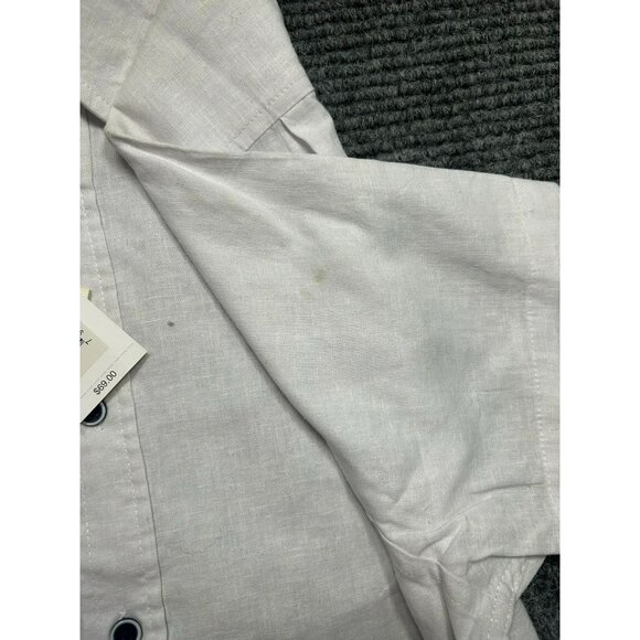 Men's XL White Linen Short-Sleeve Shirt By Report Collection Summer Linen Colle - Picture 5 of 6